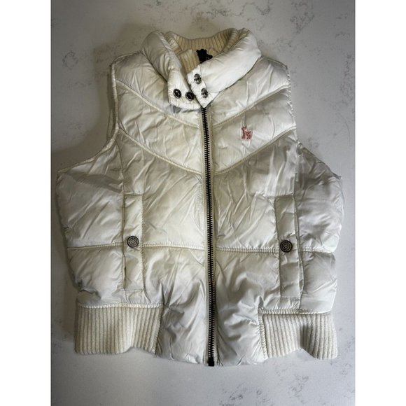 Old Navy Vest Girl Size X-Small White Polyester Urban Puffer Sleeveless Full Zip - Picture 1 of 7
